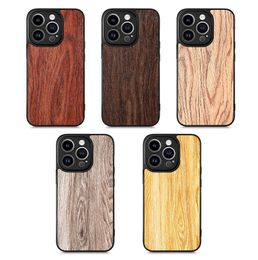 wood Bamboo Phone Back TPUケースインポート携帯電話アクセサリーiPhone 14 13 12 Pro Max Wood Case for iPhone用木材カバー