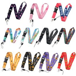 10 Pcs / Lot Fashion Accessories Nursing Design Neck Strap Polyester Sunfower Nurse Medical Print Accessories Removable Lanyard For Office Nurses Doctors