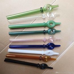 Smoking Pipes Coloured circle lengthened glass suction nozzle Wholesale Glass Hookah, Glass