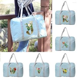 Duffel Borse Women Wear Travel Tote Accessori per le vacanze Lettera di fiori pieghevole per la borsetta con borsetta con borsetta per la droghe