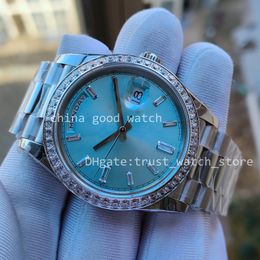 9 Style 40MM Watches Diamond Bezel Green Rome Dial Watch Super BP Factory Stainless Steel Automatic Movement BPf Wristmaps Sapphir265F