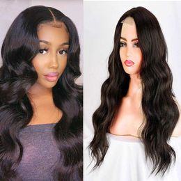 Hot selling wig female small front lace black brown long curly hair large wave chemical Fibre headwear wigs 230301