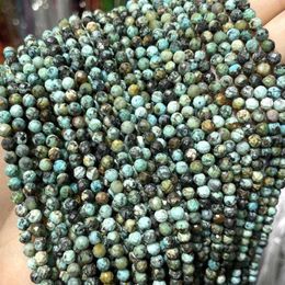 Beads 2 3 4mm Natural Faceted African Turquoises Gem Loose Spacer Stone For Jewelry Making DIY Bracelet Necklace Accessories