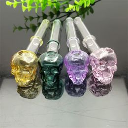 Smoking Accessories Coloured single-wheel skull glass smoke set Great Pyrex Glass Oil Burner Pipe Thick oil rigs glass water pipe