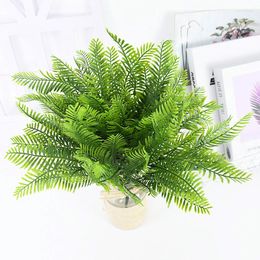 Decorative Flowers 1pcs Simulation Persian Leaf Plant Background Wall Decoration Flower Grass Small Tree Home Garden Wedding Party Decorate