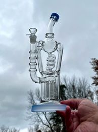 Freezable Bong Hookahs Recycler Dab Rigs Big Glass Water Pipes Thick Glass Water Bongs Tobacco Pipe Heady With 14mm banger