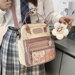 Korean Style Cute Backpacks Women Waterproof Nylon Small Shoulder Bags for Teenage Girls Schoolbags Flower Travel Backpack 230223