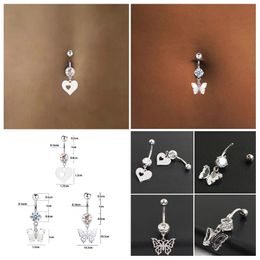 Heart Hollow Navel Ring Body Piercing Drop Dangle Body Belly Piercing Belly Navel Ball Clip Navel Ring Nave Clip