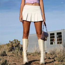 Skirts Women Sweet High Waist White Pleated Super Sexy Mini Short Tennis Womens Streetwear Fashion Casual Clothing