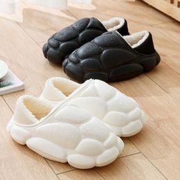 Slippers Women Ankle Platform Booties Couple Winter Plush Outside Household Thick Sole Non-slip Snow Boots Men Female Rain Shoes