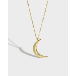 Cluster Rings SHANICE % S925 Sterling Silver Sweet Moon Silver Plated Jewelry Temperament Crescent Clavicle Chain Pendant Necklaces G230228