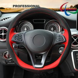 Steering Wheel Covers DIY Hand-Sewn Suede PU Leather Cover For W205 C117 C218 W213 X156 X253 Car Interior Accessories