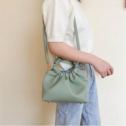 Evening Bags Women Totes Bag Fashion PU Leather Retro Ring Handle Handbag For Girls Small Crossbody Ladies Solid Shoulder Messenger