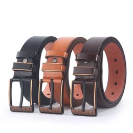 Belts 2021 New Styles Man Belt Fashion Designed High Quality Trendy PU Leather Pin Buckle Strap Fancy for Cowboy Jeans Z0228