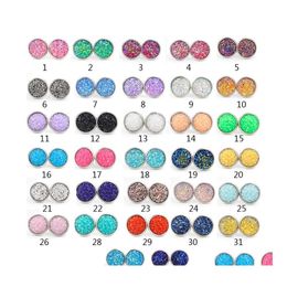 car dvr Stud Fashion Resin Stainless Steel Earings Drusy Druzy Earrings Jewelry Women Party Gift Dress Candy Colors Drop Delivery Dhjyg