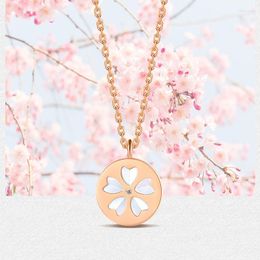 Choker Style Personalised Flower Shape Fashionable 18K Rose Gold Plated Natural White Mussel Collarbone Necklace