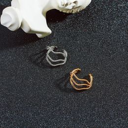 Backs Earrings C-shaped Wave Metal Ear Cartilage Clip On Simple Silver Colour Fake Piercing Cuff Womens Twist Earcuffs Jewellery