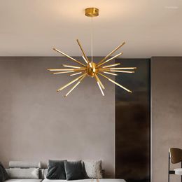 Chandeliers LED In The Loft Living Room Hall Modern Design Gold Dining Bedroom Branches Lighting Villa Hanging Suspension Lamp