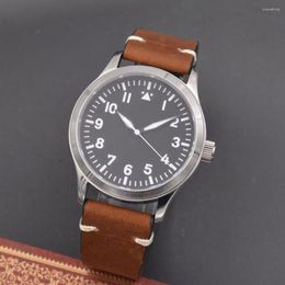 Wristwatches 2023 Military Men Automatic Watches Sport Design Male Clock Leather Self Wind Mechanical Wrist