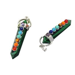 car dvr Lockets Wholesale Malachite Hexahedron Reiki Point Pendants With 7 Chakra Crystal Gemstone For Women Men Jewelry Necklace Drop Deliv Dhrkj