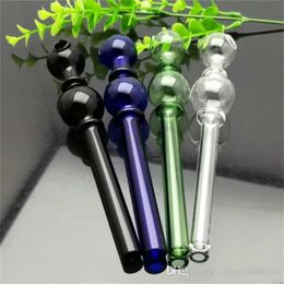 Smoking Accessories Coloured Double Bubble Glass Direct Burning Pot Wholesale Bongs Oil Burner Pipes