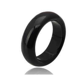 car dvr Band Rings Fashion Natural Black Agate Jade Crystal Gemstone Jewelry Engagement Wedding For Women And Men Love Gifts Drop Delivery Dhisg