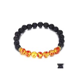 car dvr Beaded Strands Ambers Lava Stone Natural Bead Bracelet Chakra Jewellery Women Men Gift Yoga Stretch Drop Delivery Bracelets Dhhps