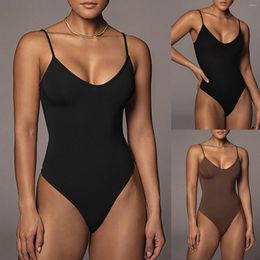 Women's Shapers Women V NeckSuspenders Sexy T Shaped Thong Sleeveless Panty Body Shaper Ultra Light Bodysuit Long Sleeve Rompers