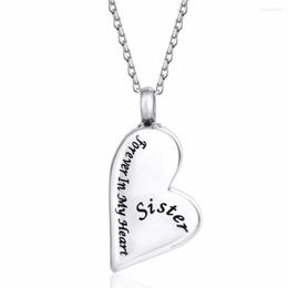 Pendant Necklaces Stainless Steel Cremation Always In My Heart Sister Mom Dad Ash Urn Necklace Jewellery Gift For Him With Chain