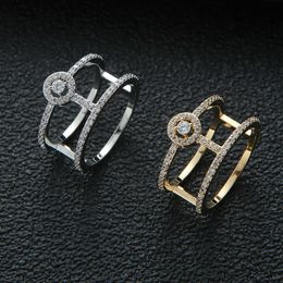 Cluster Rings Luxury Elegant Brazil Initial Stackable Rings for Women Wedding CZ Finger Rings adjust Ring Bohemian Beach Jewelry J2006 G230228