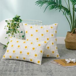 Pillow Flowers Tufting Process Cover Little Daisy Decorative Case For Sofa Couch Bed Living Room Decor