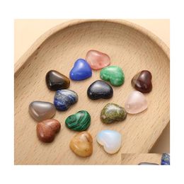 car dvr Stone 10Mm Lover Heart Quartz Loose Crystal Cabochons Seven Chakras Beads For Jewellery Making Healing Wholesale Drop Delivery Dhakl