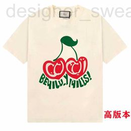 Women's T-Shirt designer Verified version Correct Poison Home Luxury Fashion Brand Beverly Hills Cherry Print Short Sleeve 240g Casual T-shirt High Edition KD5I