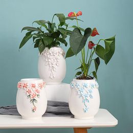 Vases Nordic Style Ceramic Flower Hydroponic Plant Container Living Room Desktop El Decorative Ornaments