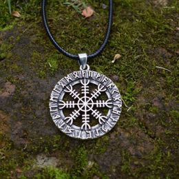 Chains 12pcs Norse Viking Odin's Symbol Of Runic Necklace Runes Amulet Rune Vegvisir Compass Fashion Jewellery