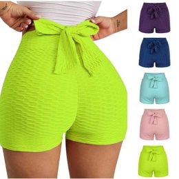 Back Bow Design Summer Legging Sports High Waist Shorts Soft Women Fitness