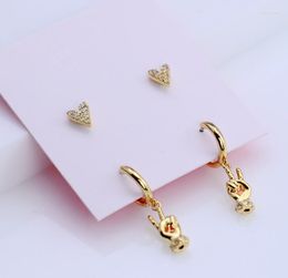 Necklace Earrings Set CSxjd Metal Hand Shaped Two-Piece Stud