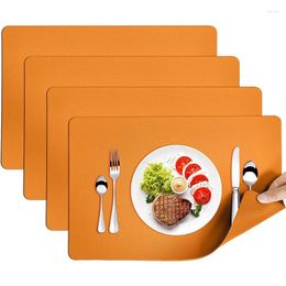 Table Mats Inyahome Set Of 1/4/6 Placemats PU Leather Washable Dining Kitchen Decor Tableware Plates Cup Pad Accessories