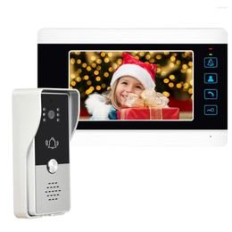 Video Door Phones 7 Inch Phone Intercom System Doorbell Alluminum Alloy Panel Monitor For Private Villa House Office Apartment