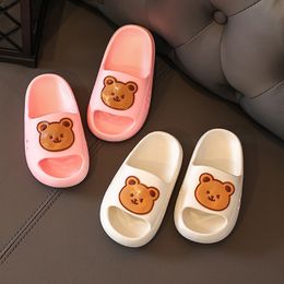 Slipper Children Slippers Cartoon Bear Thick-soled Non-slip Bathroom Slippers For Girls Kids Slides Boys House Platform Shoes Teenagers 230301