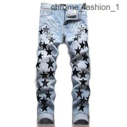 Amirs Jeans Varsity Men European Jean Hombre Letter Star Skinny Embroidery Patchwork Ripped s Trend Brand Motorcycle Pant 8 TRDW