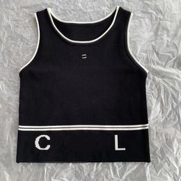 Chanells Vest Designer T Shirt Chanells Shirt Anagram-Embroidered Women Tanks Camis Cotton-Blend Tank Tops Two C Letters Skirts Yoga Suit CHANNEL Dress Vest 621