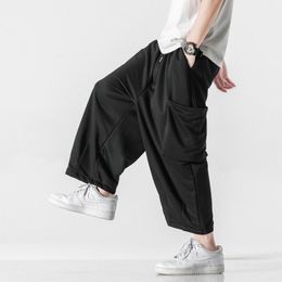 Women's Pants Capris Mens Harem Pants Solid Colour Baggy Man Trousers Harajuku Style Streetwear Casual Pants Men Big Sizes Pants Male Fashion 230301