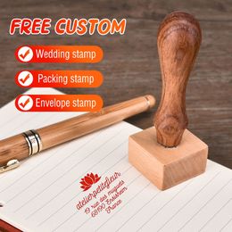 Stamps Personalized Name And Date Custom Wood Stamp Seal For Invitation Stationery DIY Vintage Wooden Wedding Decoration 230228