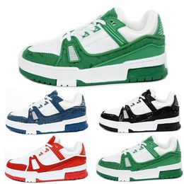 Designer Sneaker Virgil Trainer Casual kids Shoes Calfskin Leather Abloh White Green Red Blue Letter Overlays Platform Low Sneakers Size 28-35 B1