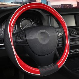 Steering Wheel Covers Car Cover Korean Style Colour Leather Embossing Auto Steering-Wheel Accessories