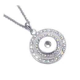 car dvr Pendant Necklaces Snap Button Jewelry Rhinestone Round Shape Fit 18Mm Snaps Buttons Necklace For Women Men Noosa Drop Delivery Pendan Dhrou