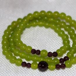 Strand Elegant 6mm Natural Stone Lemon Jades Chalcedony Round Beads Multilayer Bracelet Women Jewelry 20inch B2904