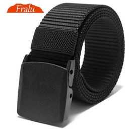 Belts FRALU Automatic Buckle Nylon Belt Male Army Tactical Belt Mens Military Waist Canvas Belts Cummerbunds High Quality Strap Z0228