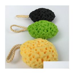 Bath Tools Accessories Honeycomb Ball Sponge Cleaning Mesh Brushes Sponges Body Wisp Natural Dry Brush Exfoliation Applicator Drop Dhuni